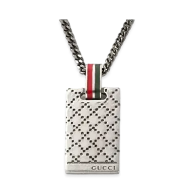 GUCCI Diamante Motif Necklace "Silver"