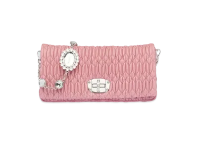 MIU MIU Iconic Crystal Leather Bag "Pink"