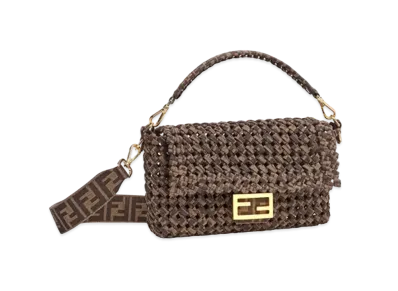 FENDI Baguette Jacquard Fablic Woven Bag