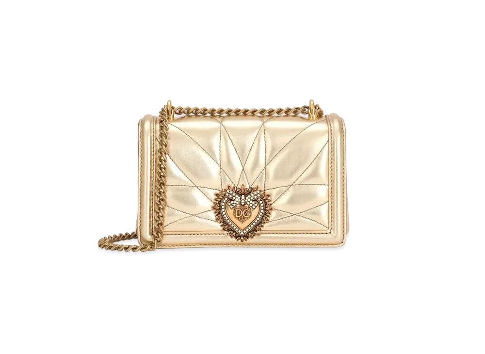 Dolce&Gabbana Devotion Crossbody Bag Small Matrasse More Lenapa Leather "Gold"
