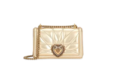 Dolce&Gabbana Devotion Crossbody Bag Small Matrasse More Lenapa Leather "Gold"