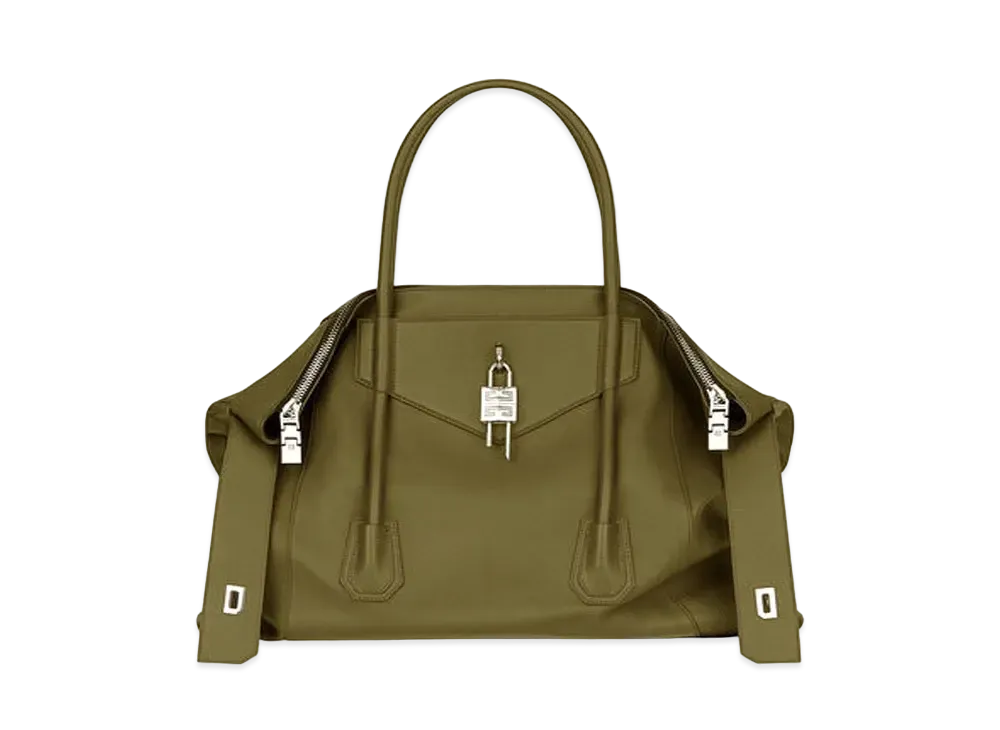 GIVENCHY Large Antigona Lock Soft in Grained Leather "Khaki"