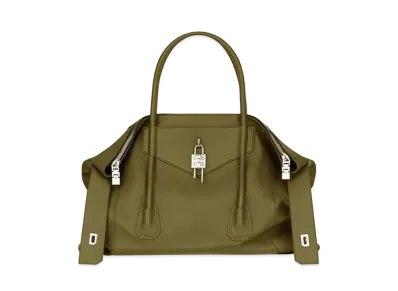 GIVENCHY Large Antigona Lock Soft in Grained Leather "Khaki"