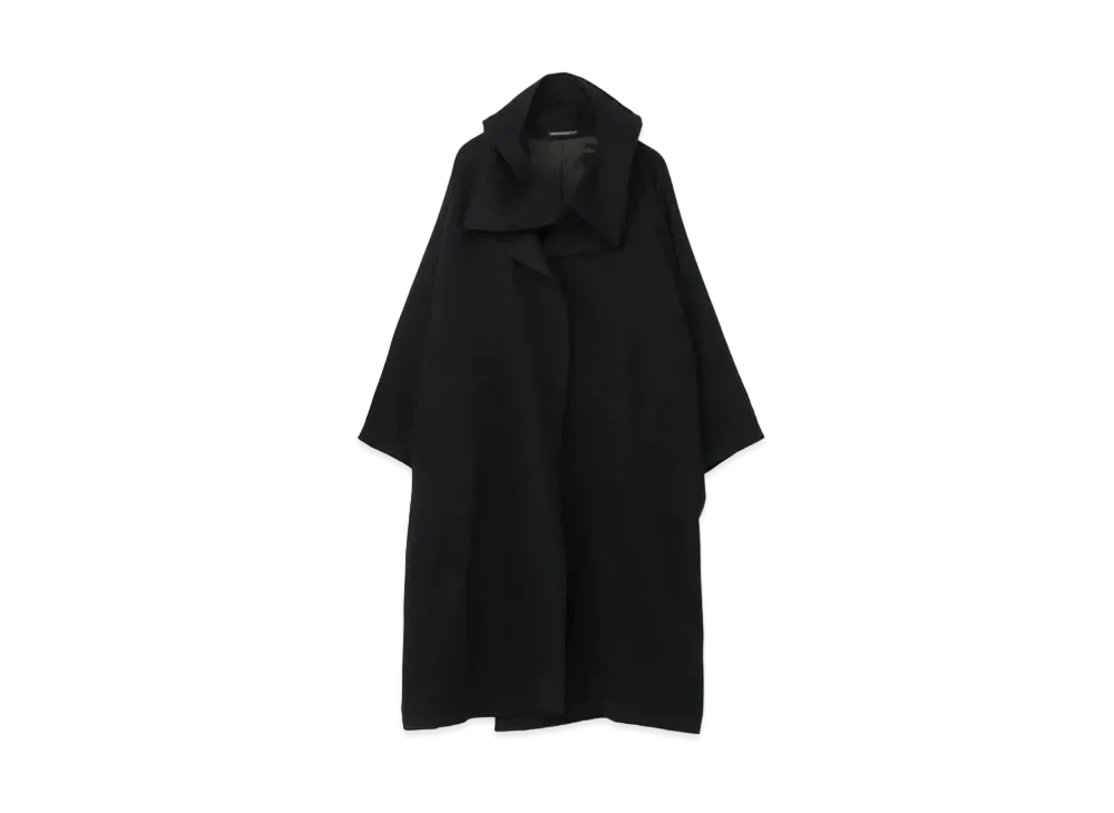 Yohji Yamamoto 1/24 FLANNEL HOOD LEATHER C "Black"
