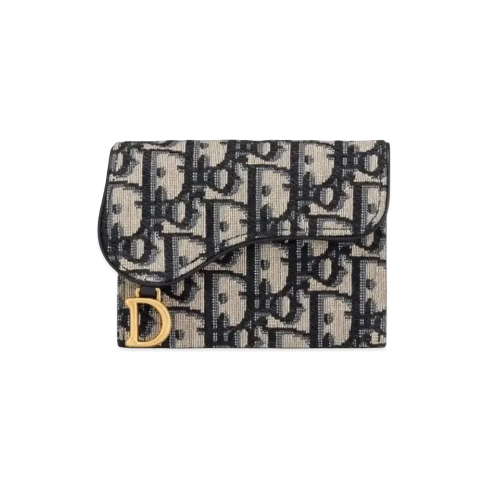 Dior Saddle 5-Gusset Card Holder "Blue"