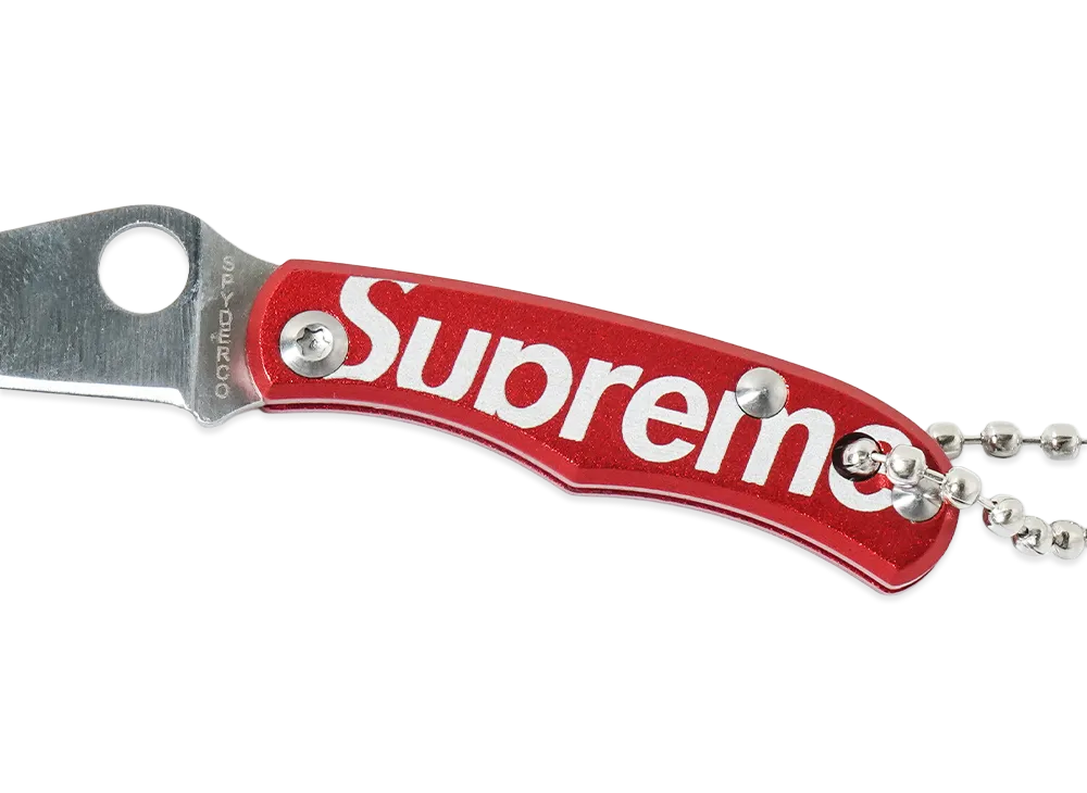 2*認様 26SS シュプリーム×スパイダルコ バグ ナイフ レッド Supreme x Spyderco Bug Knife 