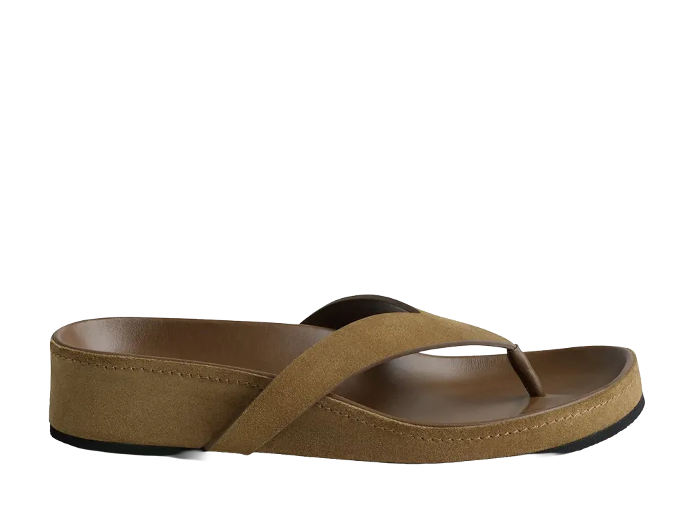 PHOEBE PHILO Women's Round Flip Flop Sandal "Caramel"