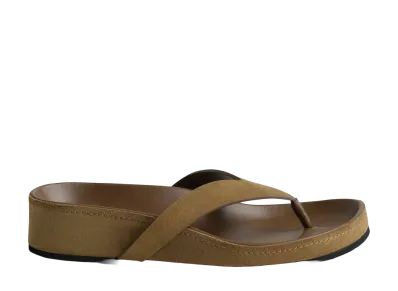 PHOEBE PHILO Women's Round Flip Flop Sandal "Caramel"