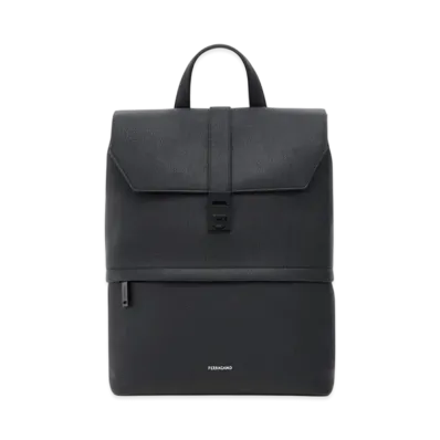 Salvatore Ferragamo Backpack With Gancini Buckles "Black"