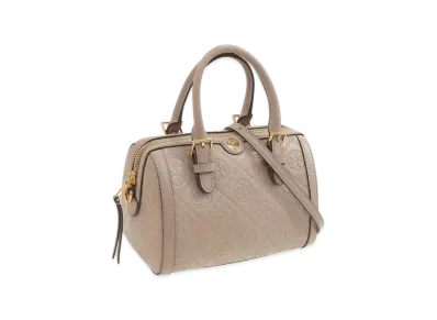 TORY BURCH Women's 2Way Shoulder Bag T Monogram Leather Pettie Barrel Bag "Beige"