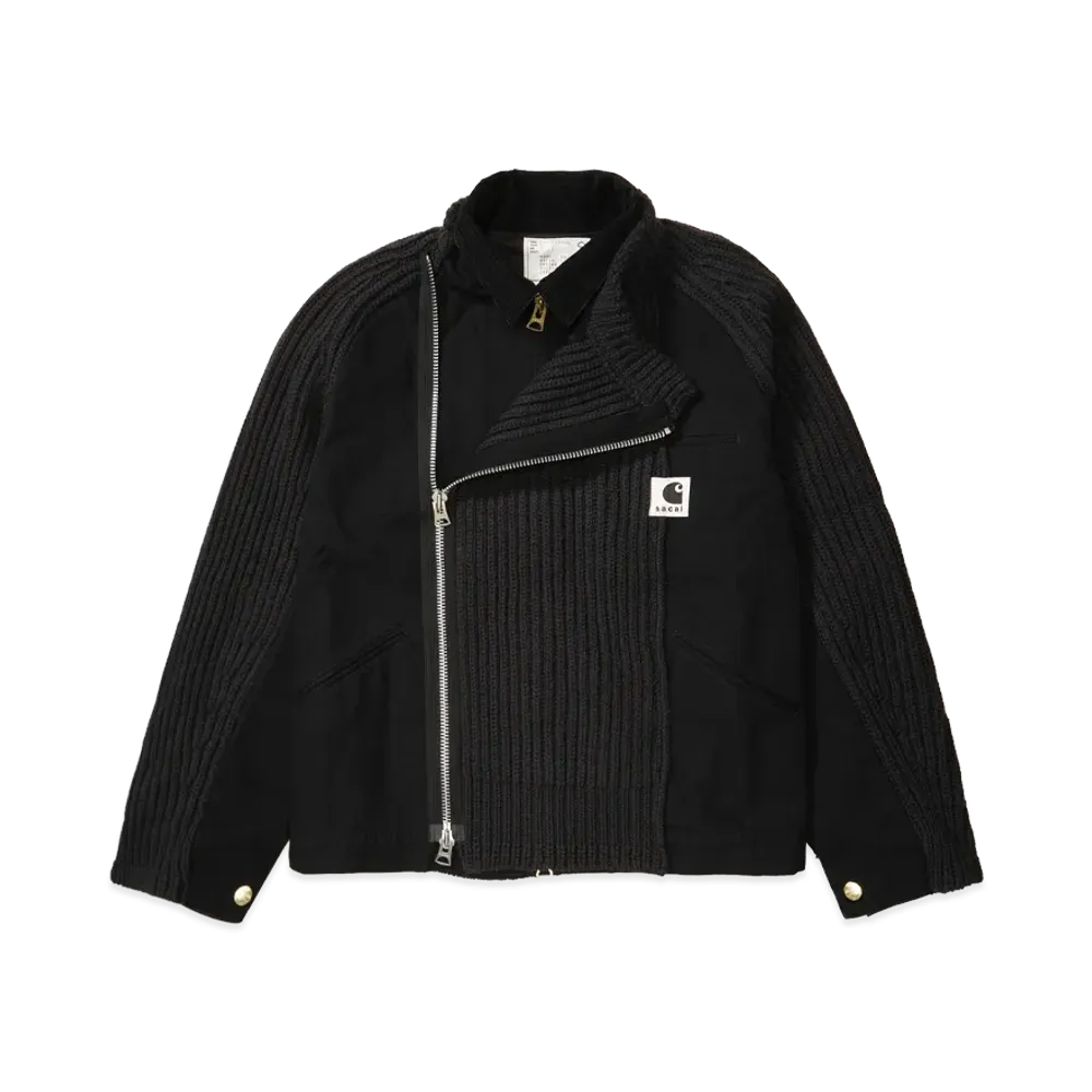 sacai x Carhartt WIP Washed Duck x Wool Knit Blouson Mens "Black"