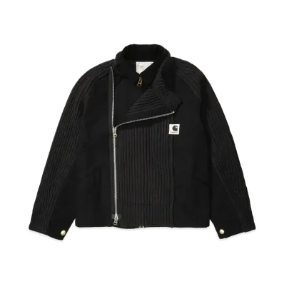 sacai x Carhartt WIP Washed Duck x Wool Knit Blouson Mens "Black"