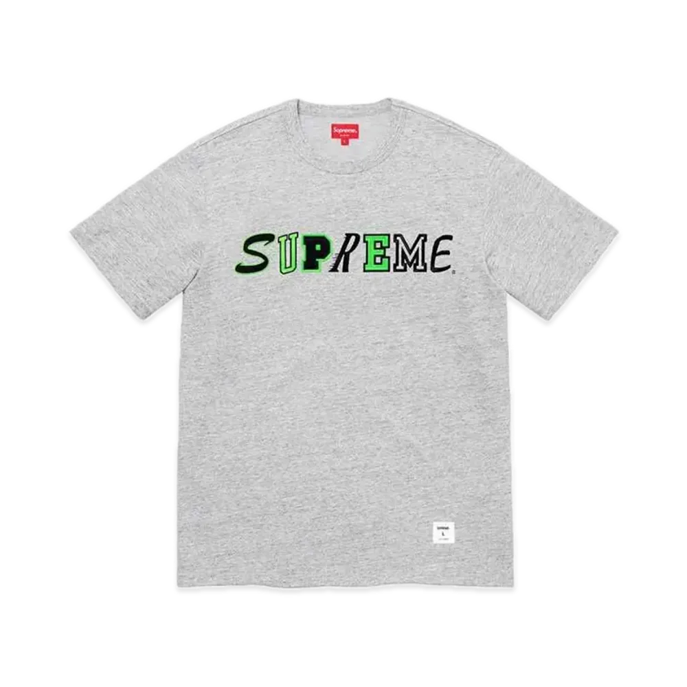 Supreme Collage Logo S/S Top "Heather Grey"