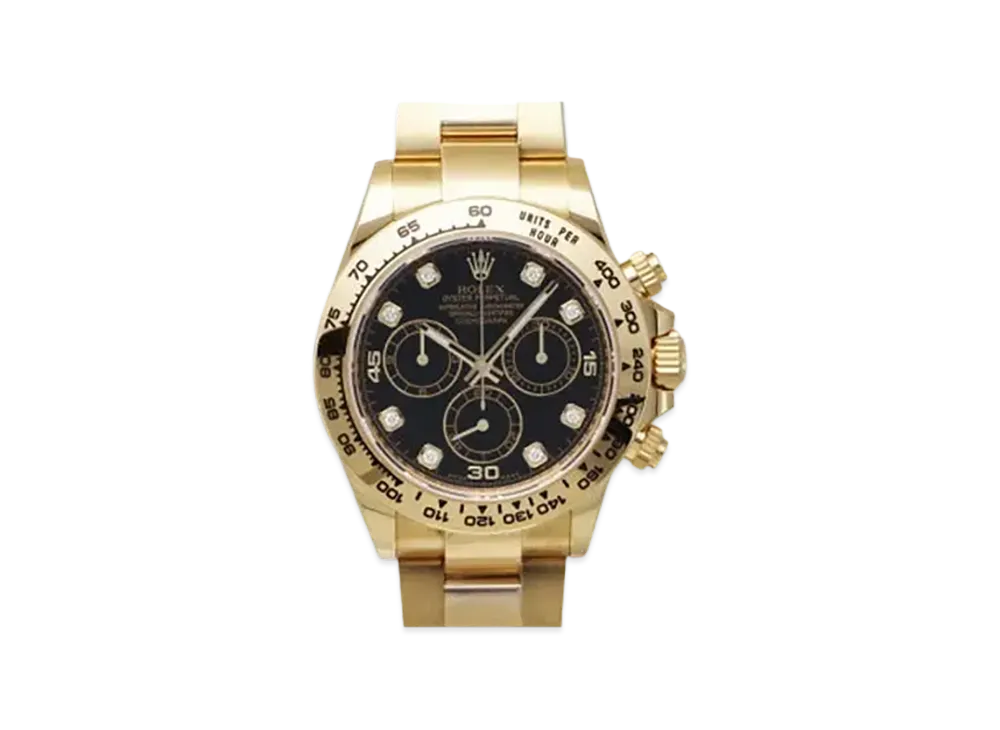 ROLEX Cosmograph DAYTONA Black Dial 8P Diamonds 116508G