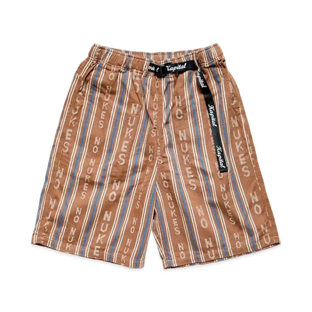 KAPITAL Hope Stripe Easy Shorts "Brown"