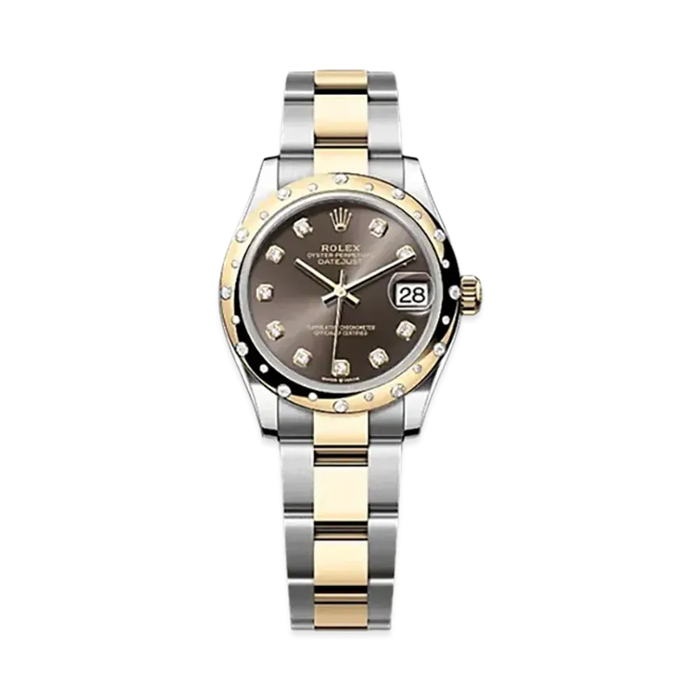 ROLEX Datejust 31mm Oystersteel & Yellow Gold Diamond 278343RBR "Dark Grey"