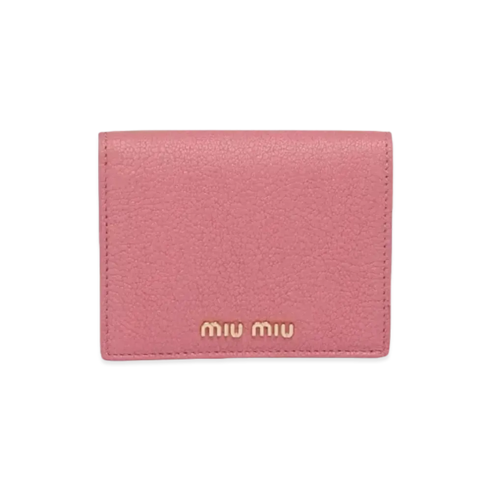 MIU MIU Madras Color Leather Wallet "Pink/Red"