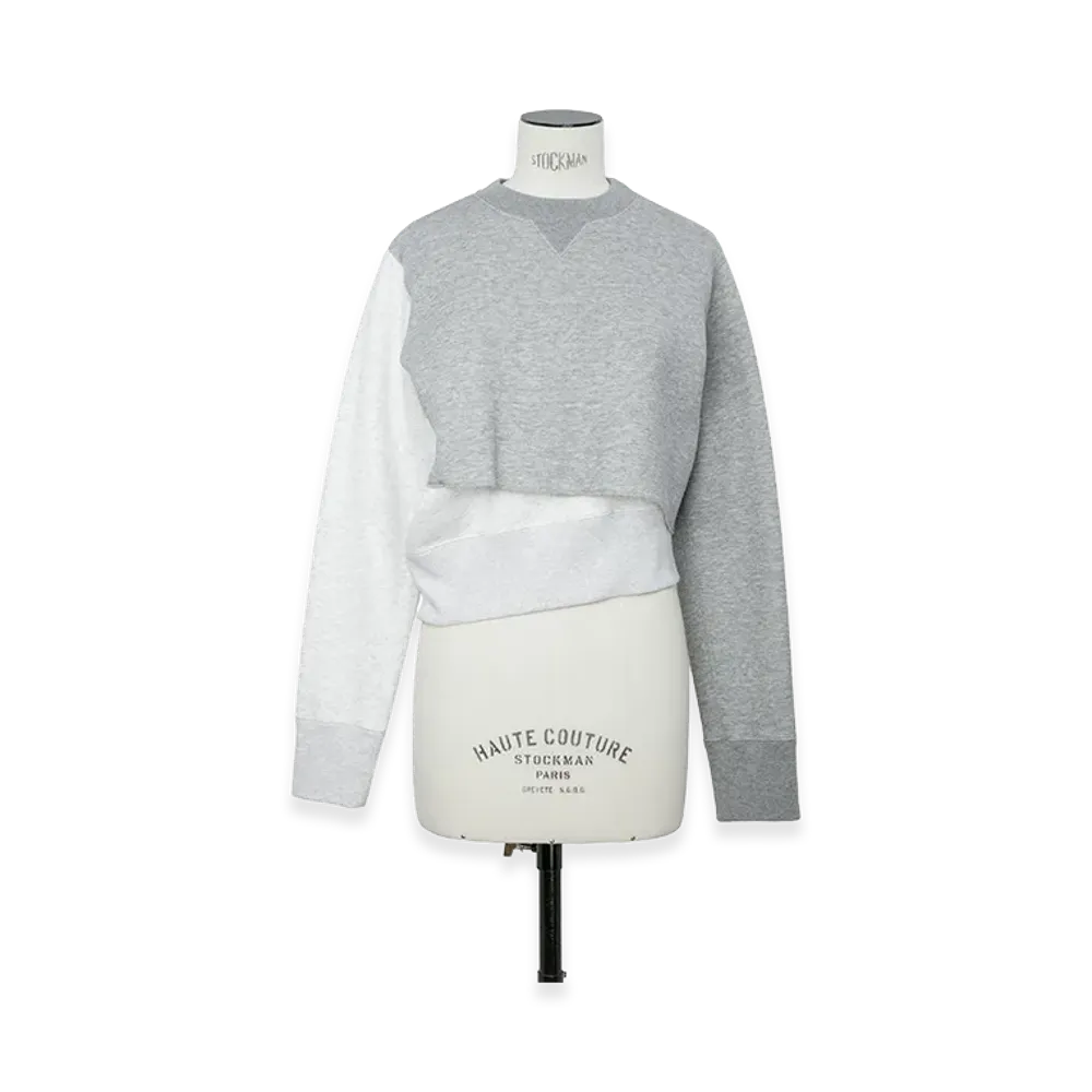 sacai Women's Sponge Sweat Pullover "Light Gray/Off White"