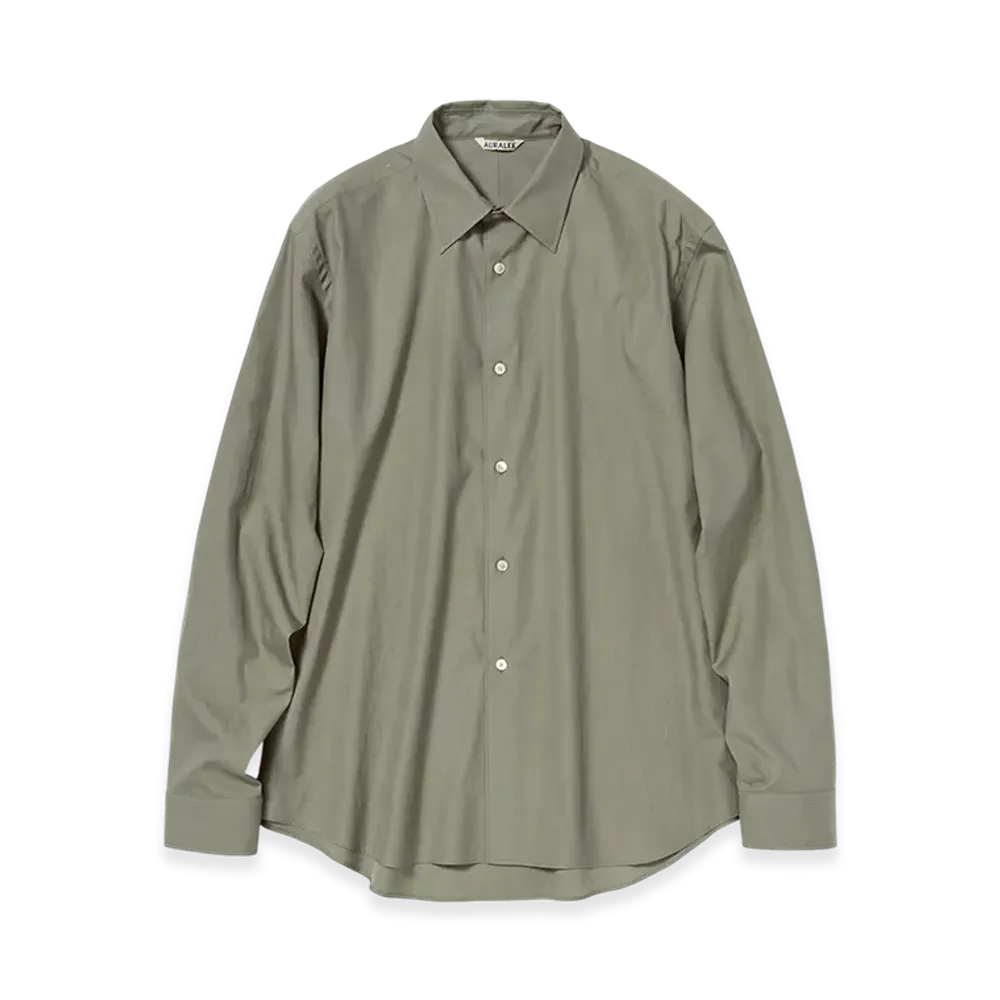 AURALEE Washed Finx Twill Shirt "Olive"