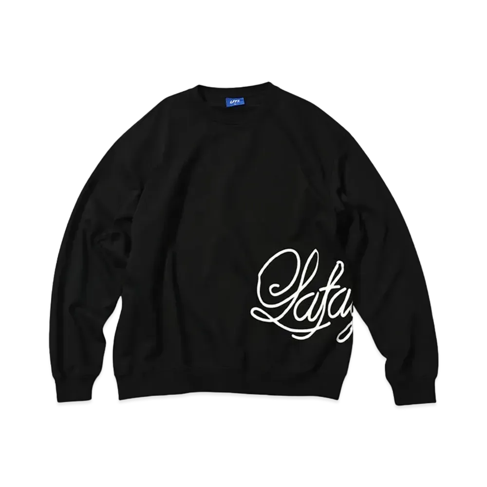 LFYT SIDE PRINTED SCRIPT LOGO CREW SWEAT "BLACK"