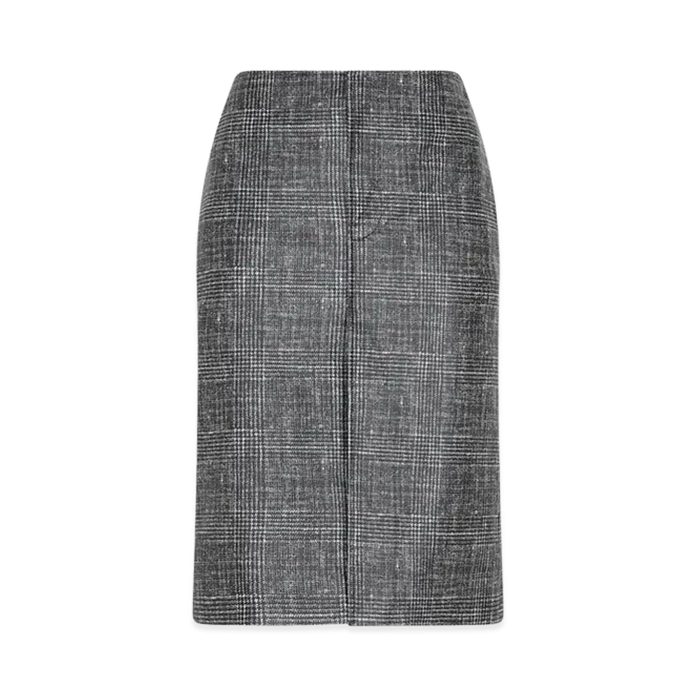 Bottega Veneta Women's Printed Leather Midi Skirt "Grey"