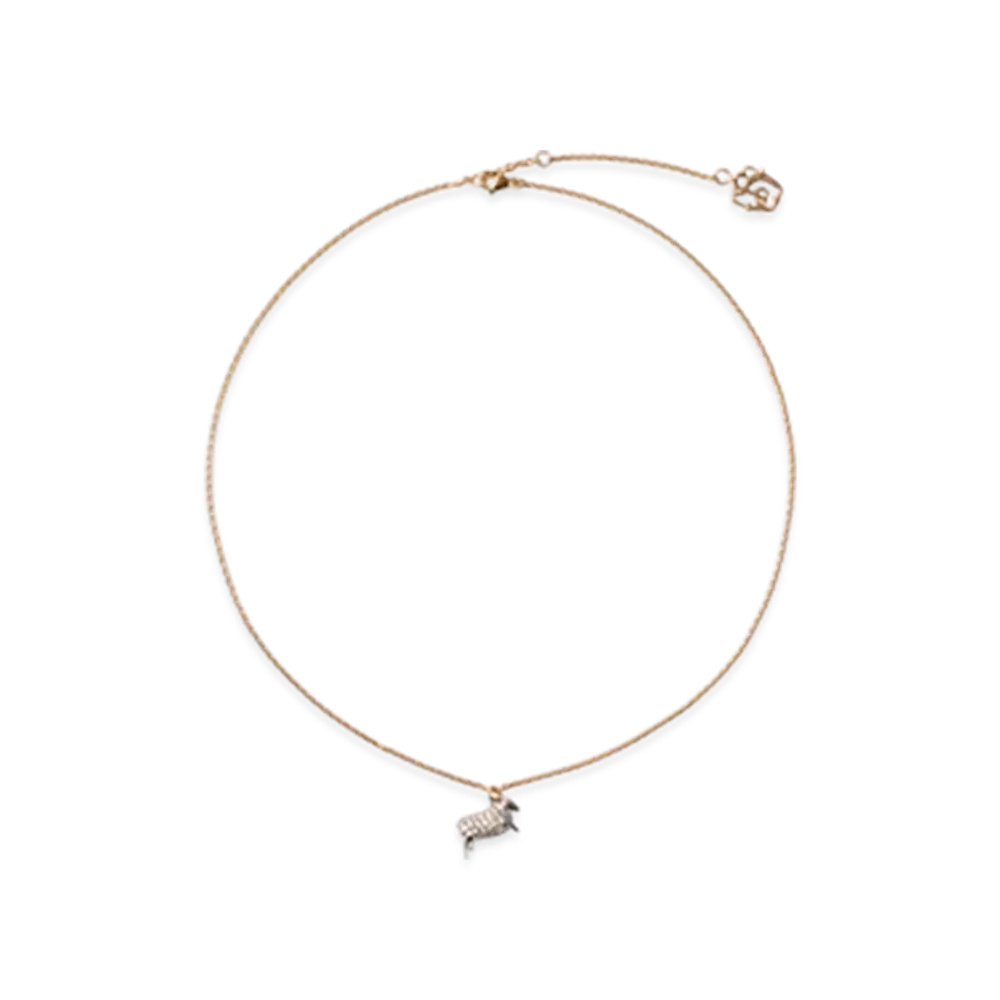 Burberry Sheep Charm Necklace "Gold/Silver/Clear"