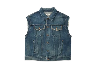 CELINE Denim Trucker Jacket With Artist Embroidery "Indigo"
