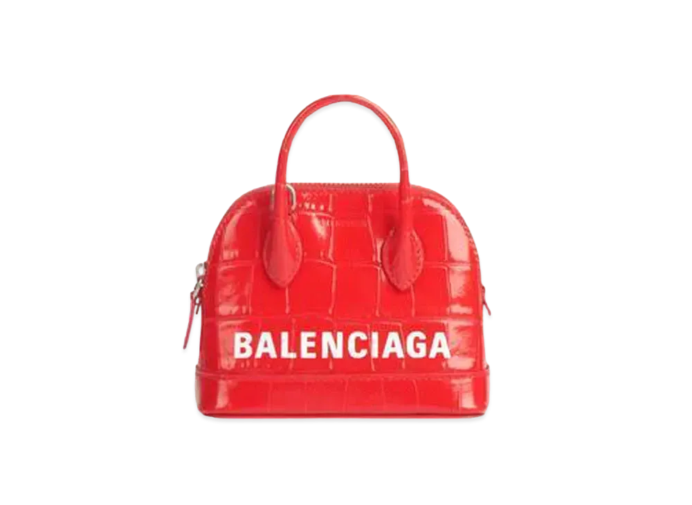 BALENCIAGA Women's Ville Mini Top Handle "Vermillion/White"