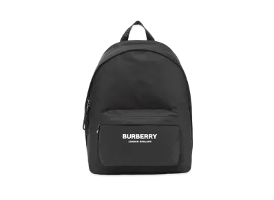 Burberry Logo Print Nylon Backpack "Black"