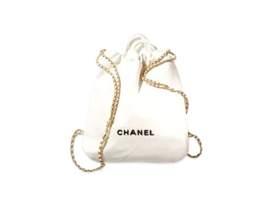 CHANEL 22 Backpack Shiny Calfskin "White"