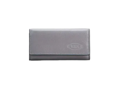 TOD'S Leather Key Holder "Gray/Pink"