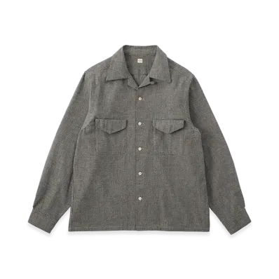 T.T Taiga Takahashi LOT.101 Open Collar Shirt "Ivory Black"