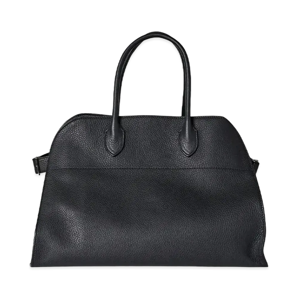 The Row Soft Margaux 17 Bag in Leather "Black"