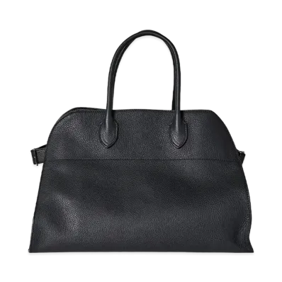 The Row Soft Margaux 17 Bag in Leather "Black"
