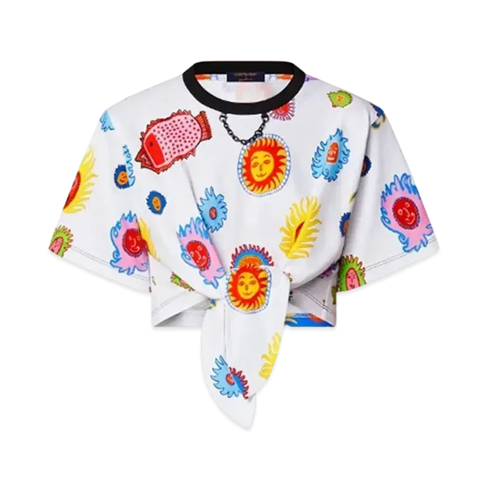 Louis Vuitton x Yayoi Kusama Faces Print Self Tie T-Shirt My Eternal Soul "Blanc"