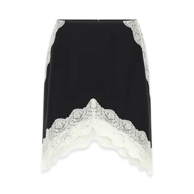 Jil Sander Women's Organza Lace Wool Skirt "Black"