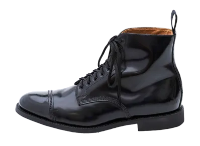 SANDERS Military Derby Boot 266 Polished Leather "Black" 1595B