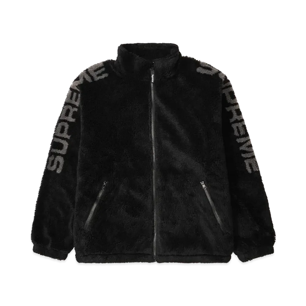 Supreme Shoulder Logo Fleece Jacket "Black"