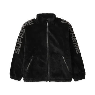 Supreme Shoulder Logo Fleece Jacket "Black"