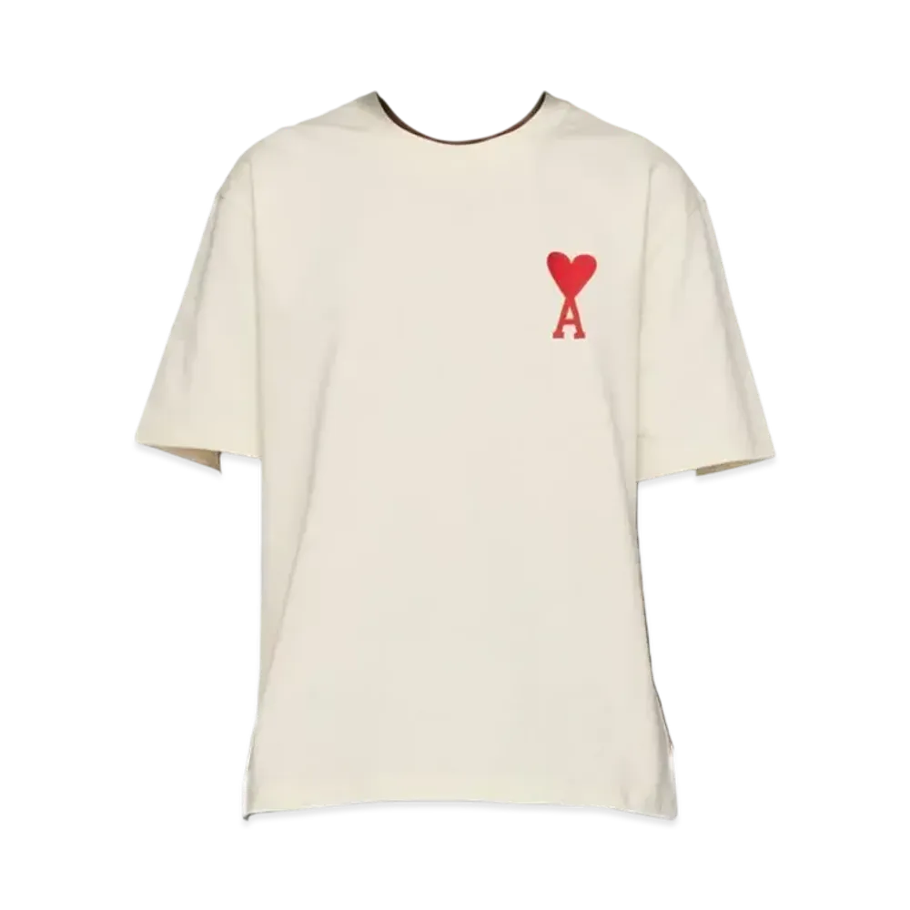 AMI PARIS Heart Logo T-Shirt "White"