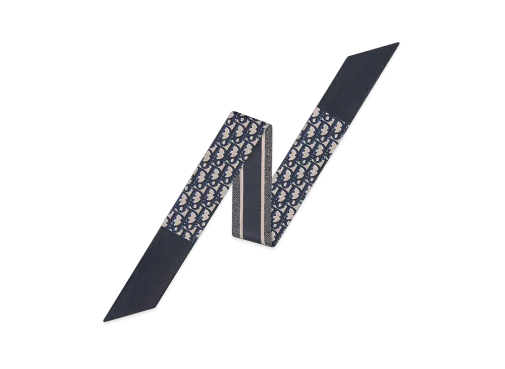 ディオール ミッツァ スカーフ ディオール オブリーク シルクツイル "ネイビーブルー" 15DOB106I600_C541