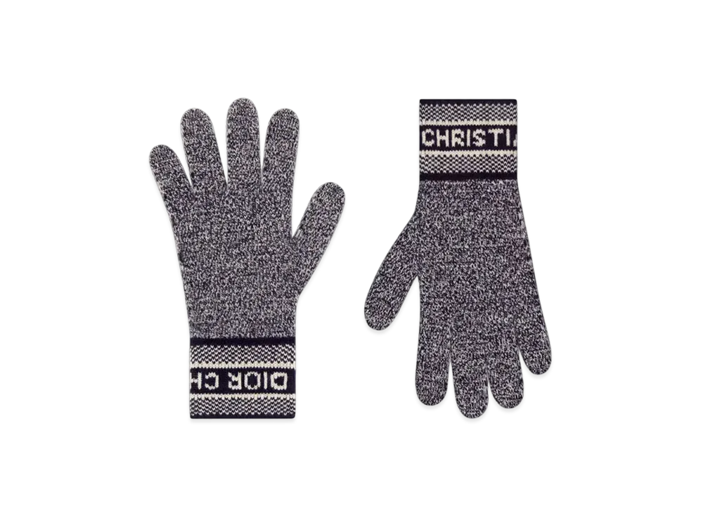 Dior D-White Gloves Wool and Cashmere Knit "Navy Blue"