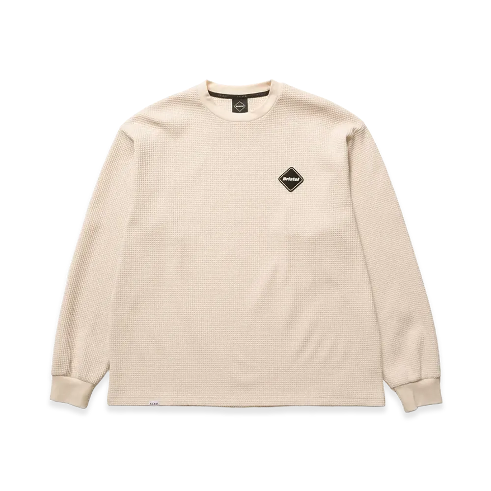 F.C.Real Bristol Tech Waffle Lounge L/S Top "Off White"