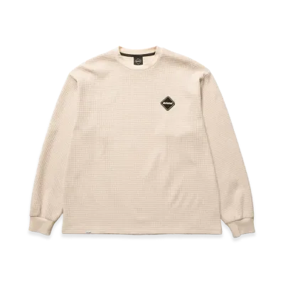 F.C.Real Bristol Tech Waffle Lounge L/S Top "Off White"