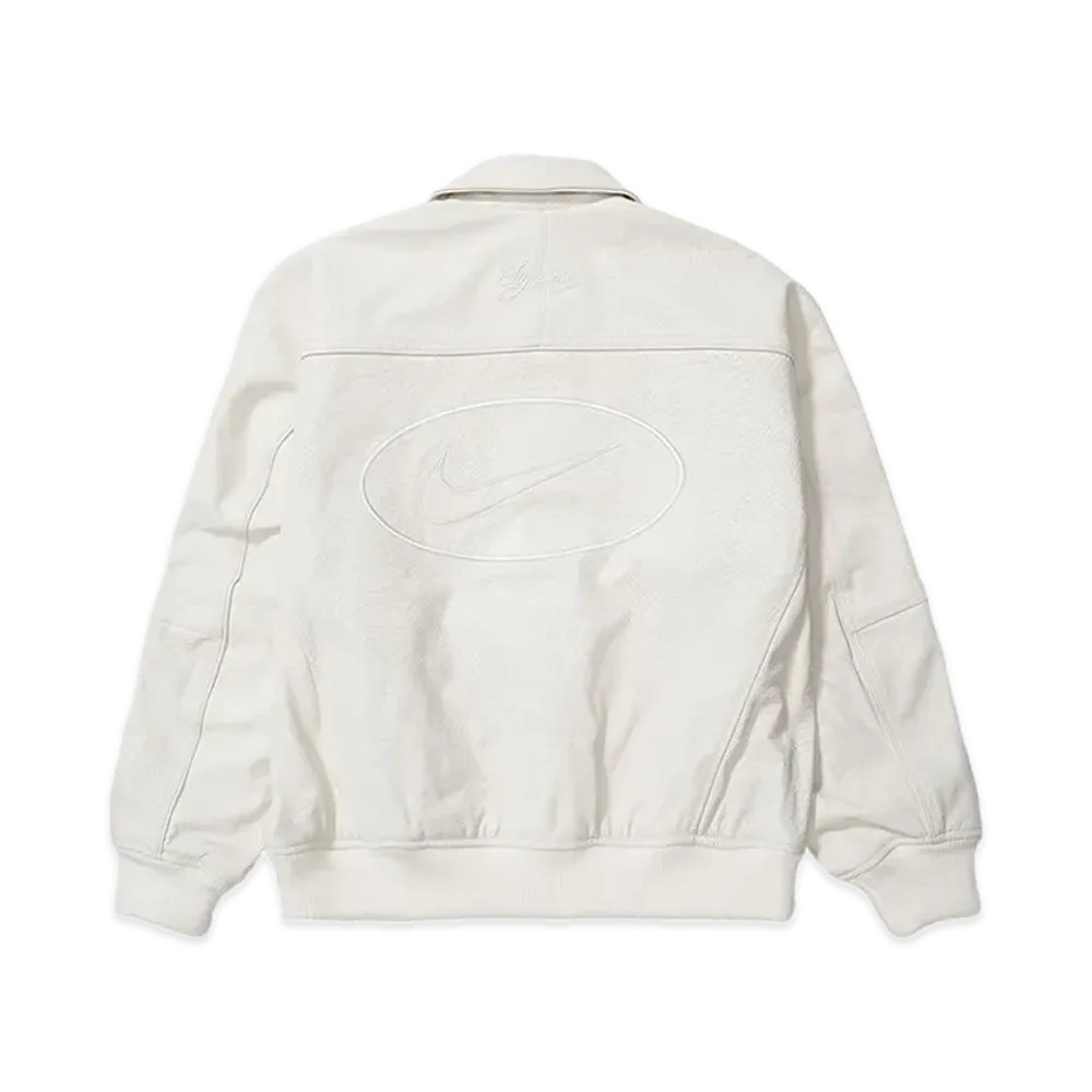 Supreme x Nike Leather Varsity Jacket "White"