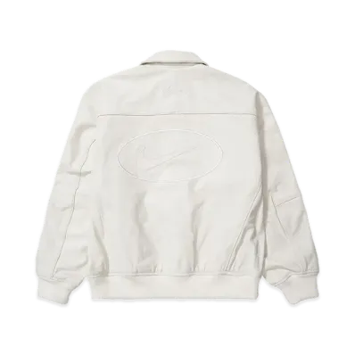 Supreme x Nike Leather Varsity Jacket "White"