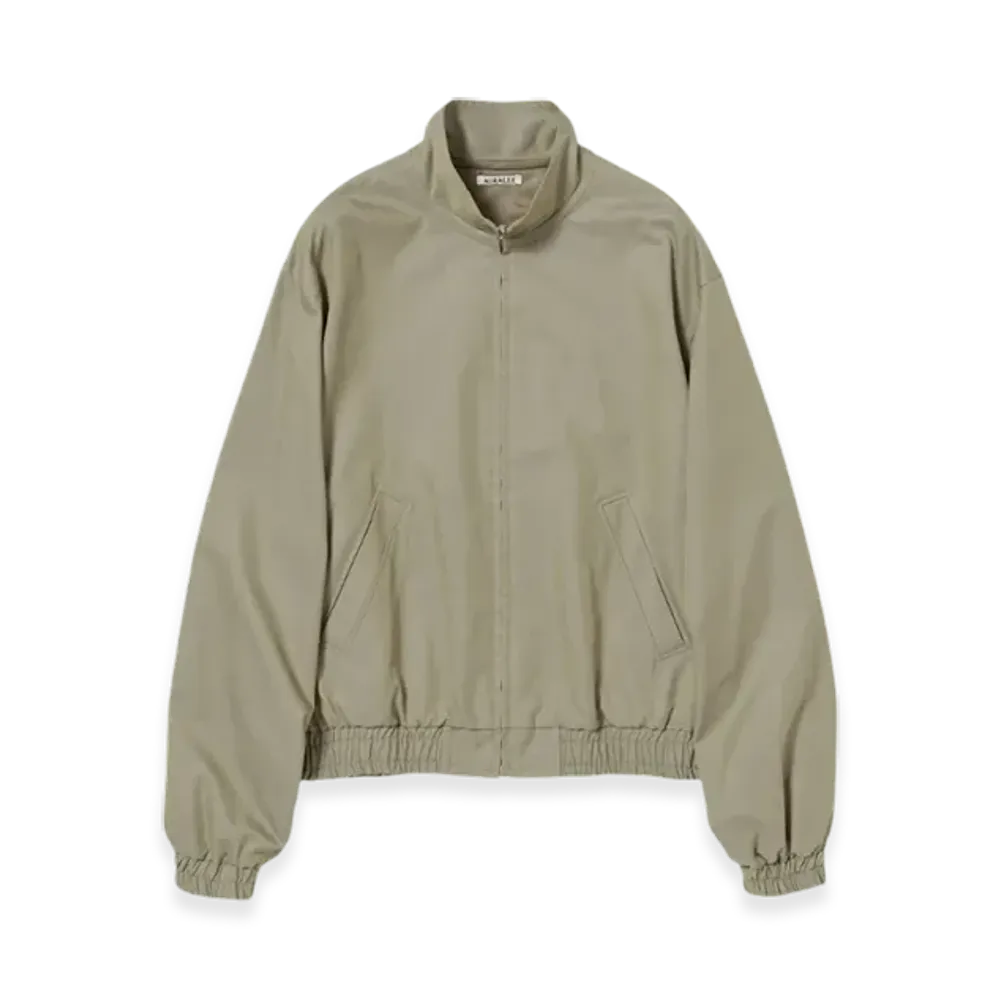 AURALEE Washed Finx Silk Chambray Blouson "Gray Chambray"