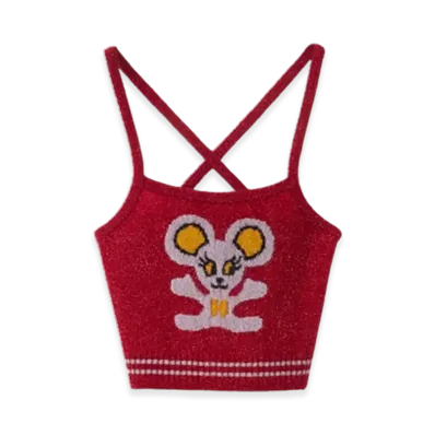 HYSTERIC GLAMOUR Mouse Jacquard Camisole "Red"