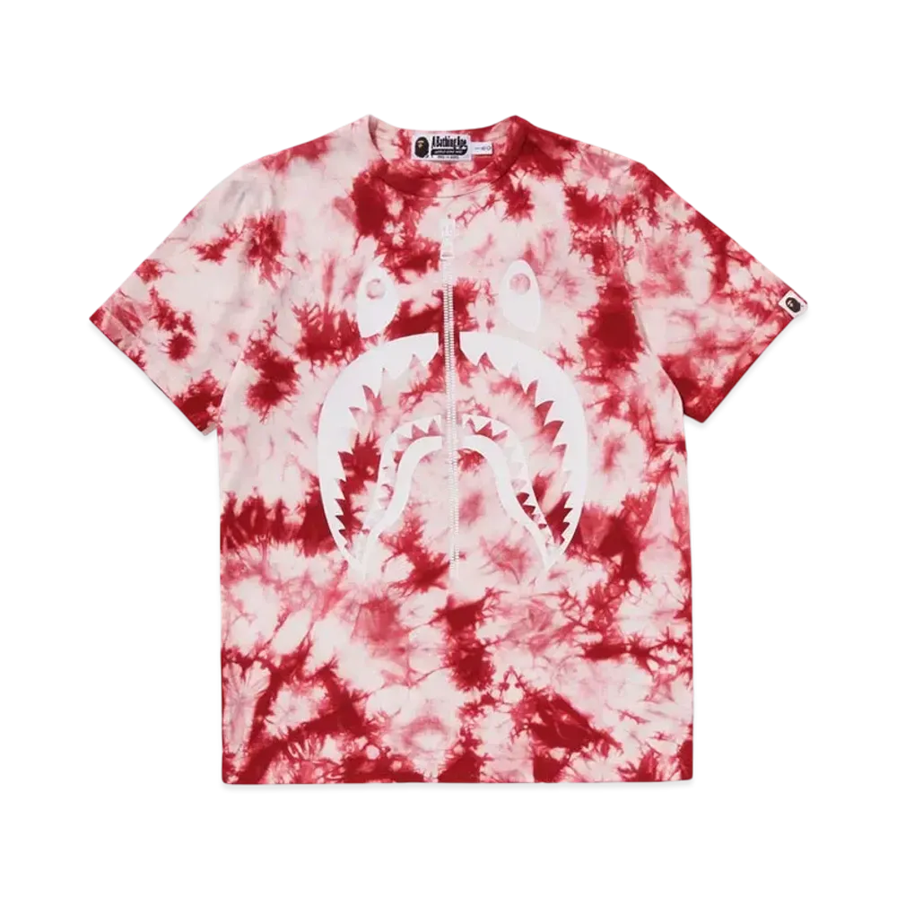 A BATHING APE Shark Tie Dye Tee "Red"