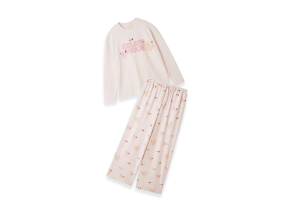 GELATO PIQUE x Pokemon One Point Long Sleeve Tee & Long Pants Set "Pink"